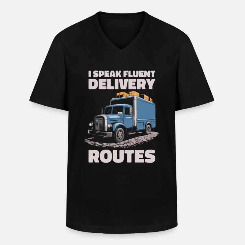 Kurier - Männer-T-Shirt mit V-Ausschnitt - Schwarz