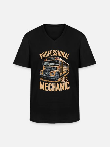 Mécanicien d’autobus - T-shirt col V Homme - noir