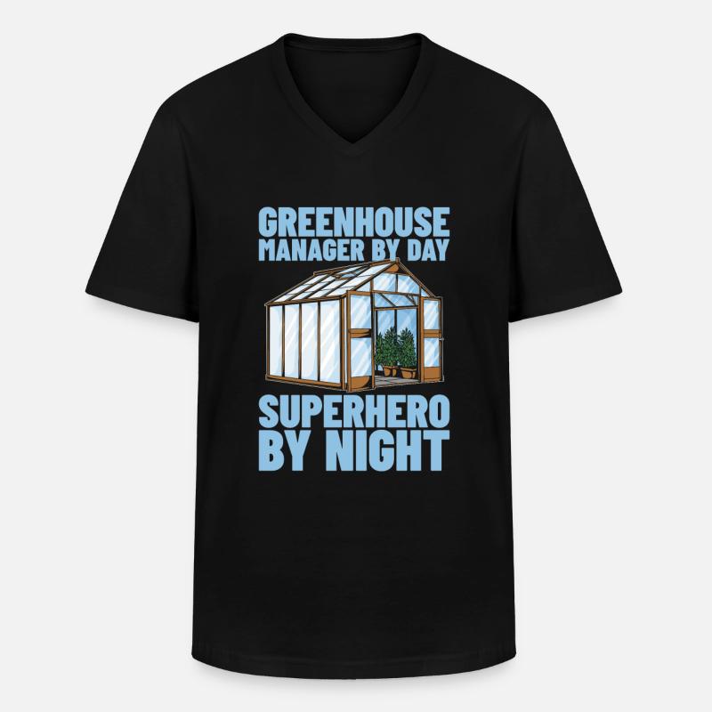 Gewächshausmanager - Männer-T-Shirt mit V-Ausschnitt - Schwarz