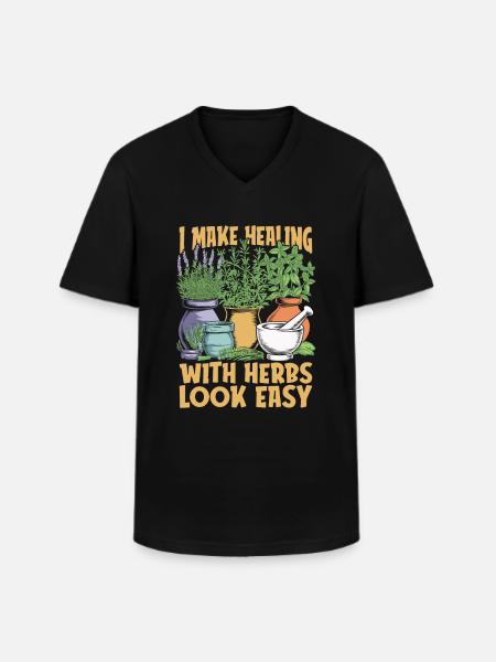 Homöopath - Männer-T-Shirt mit V-Ausschnitt - Schwarz