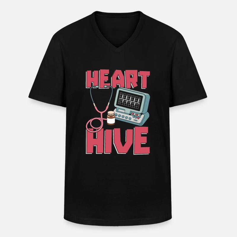 Kardiologe Team - Männer-T-Shirt mit V-Ausschnitt - Schwarz