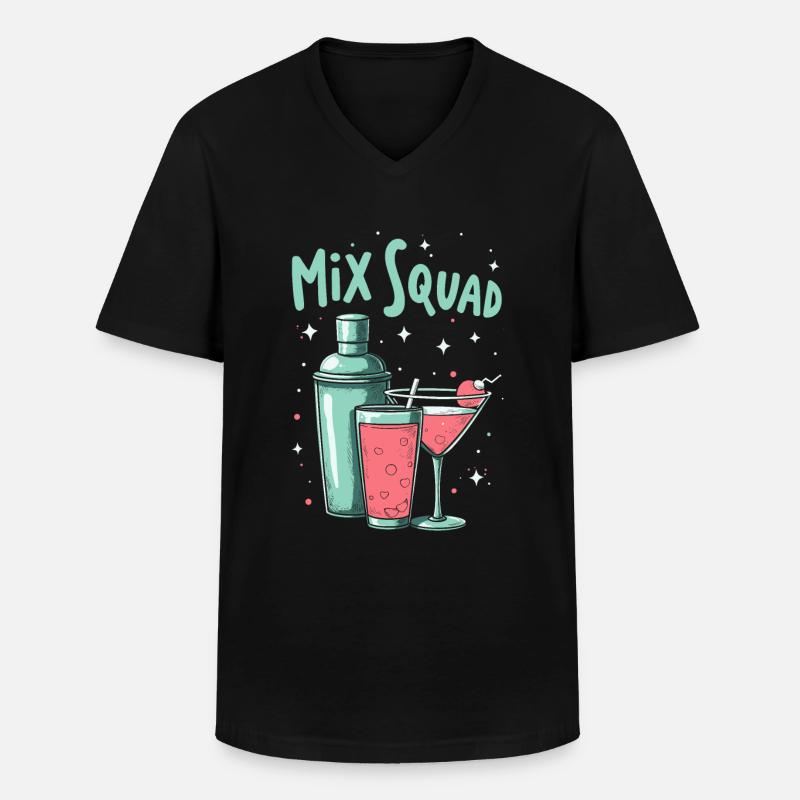 Barkeeper Bartender Kader - Männer-T-Shirt mit V-Ausschnitt - Schwarz