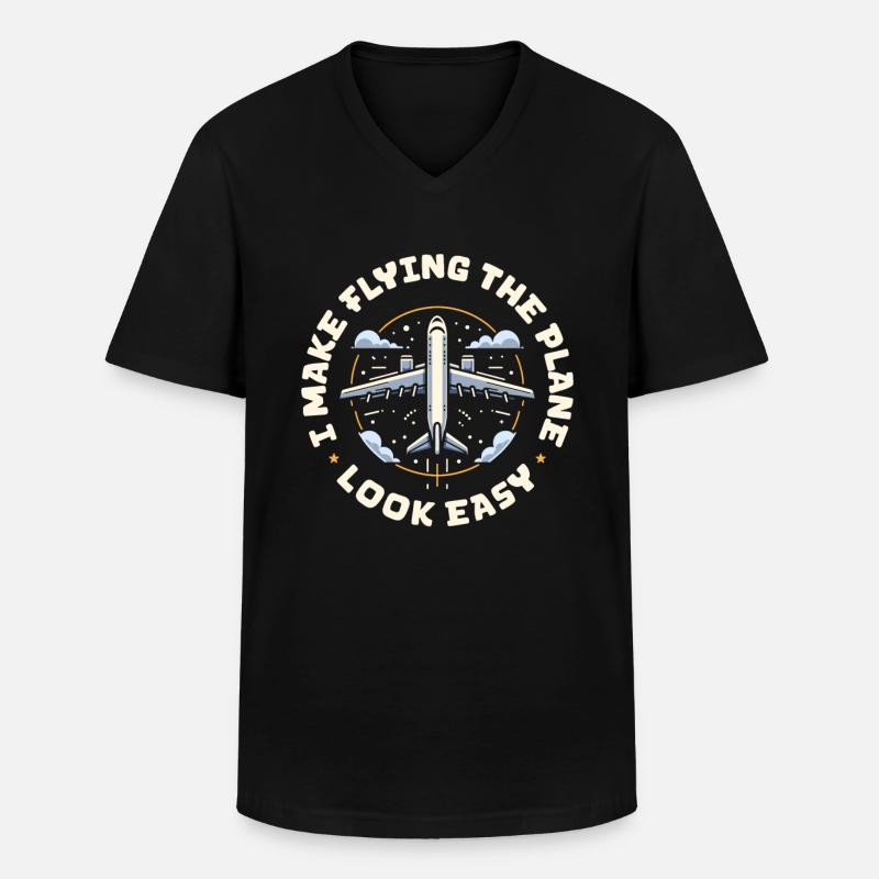 Flugingenieur - Männer-T-Shirt mit V-Ausschnitt - Schwarz