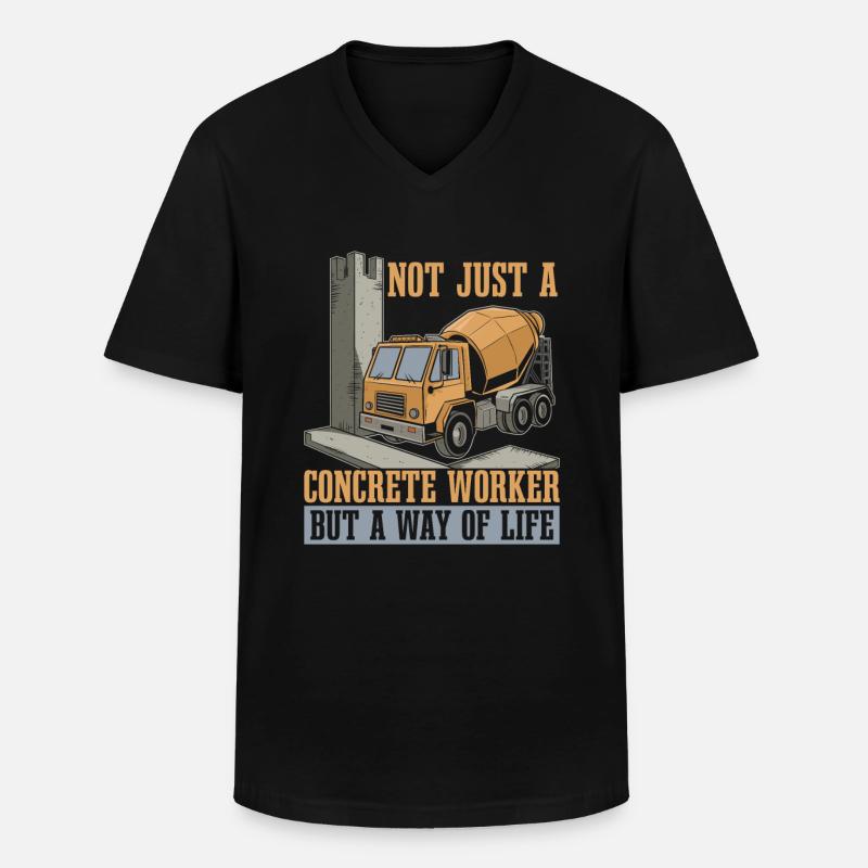 Betonarbeiter - Männer-T-Shirt mit V-Ausschnitt - Schwarz