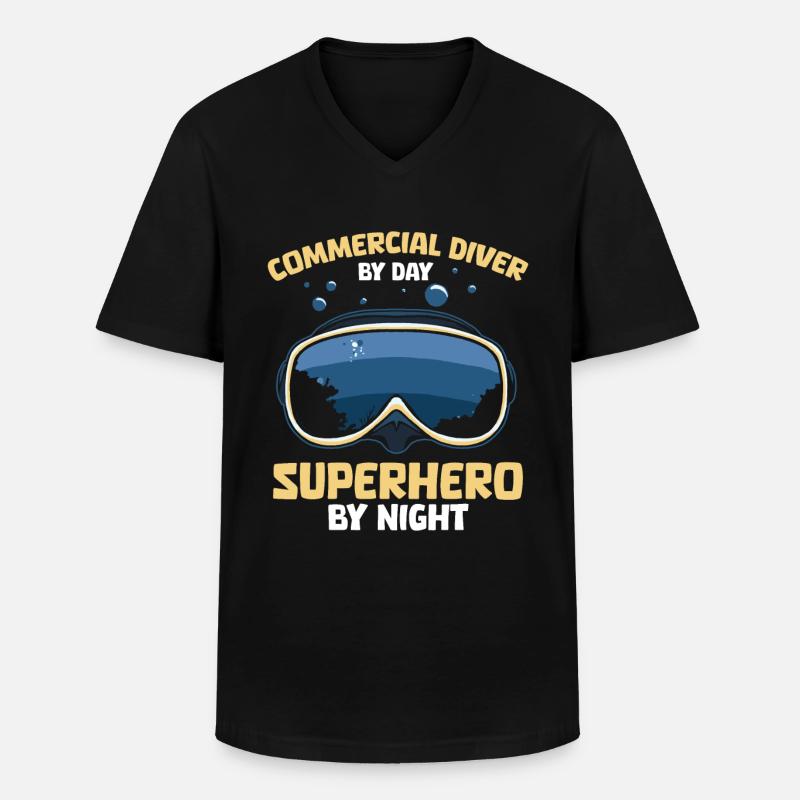 Berufstaucher - Männer-T-Shirt mit V-Ausschnitt - Schwarz
