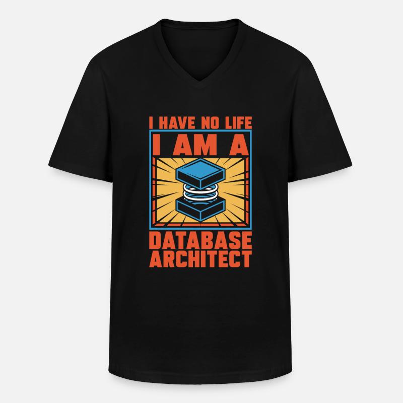 Database Architect - Men's V-Neck T-Shirt - black