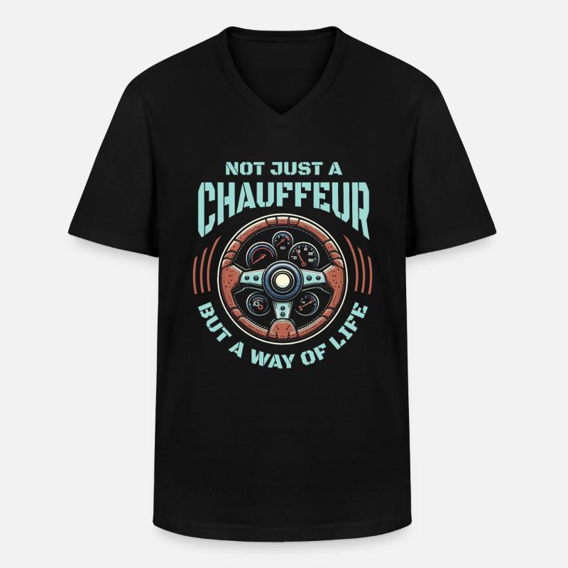 Chauffeur - Männer-T-Shirt mit V-Ausschnitt - Schwarz