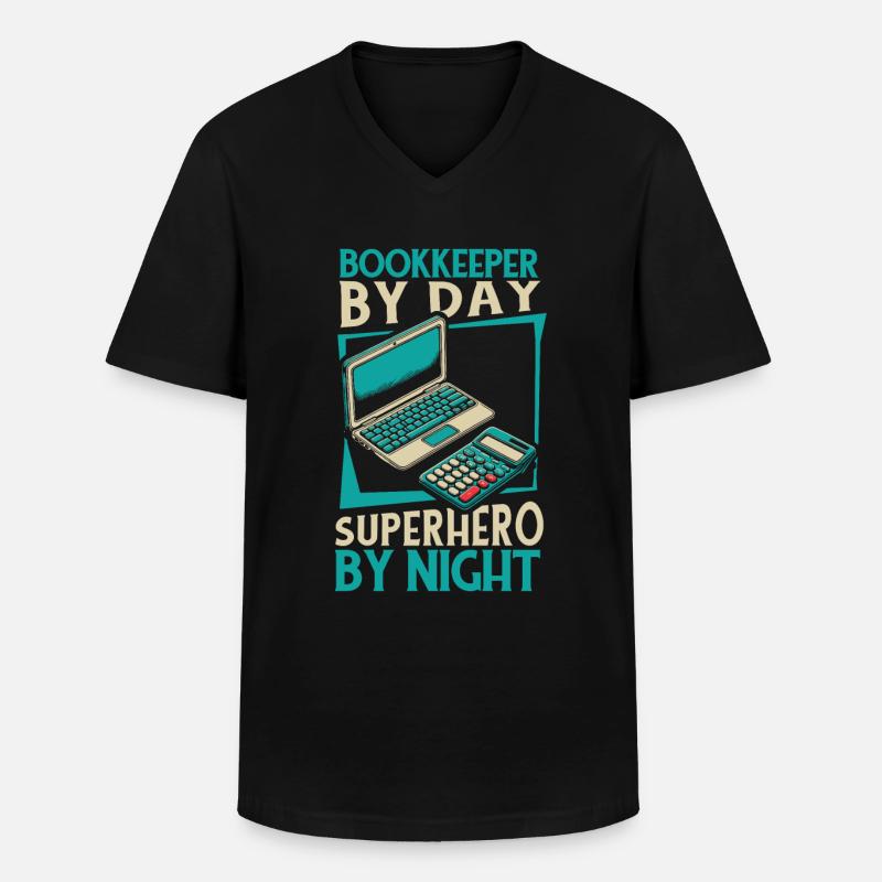 Buchhalter - Männer-T-Shirt mit V-Ausschnitt - Schwarz