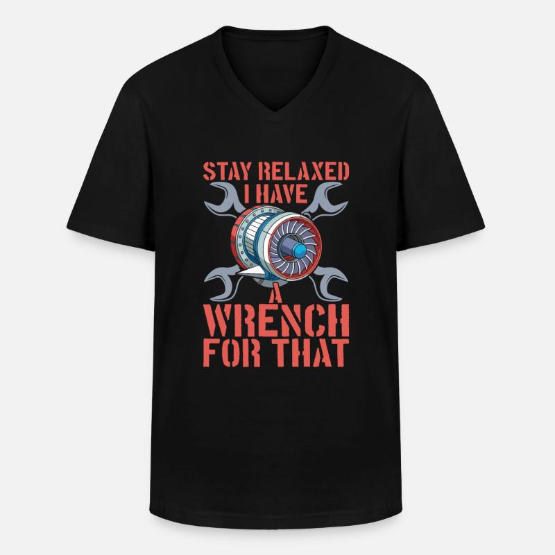 Flugingenieur - Männer-T-Shirt mit V-Ausschnitt - Schwarz