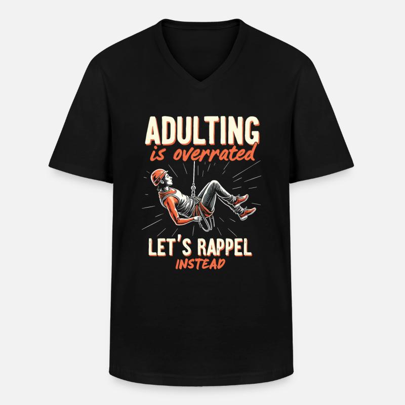 Canyoning Rappelling - Männer-T-Shirt mit V-Ausschnitt - Schwarz