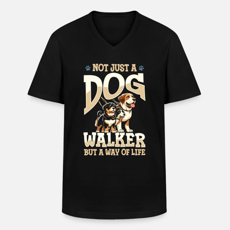 Hundeführer - Männer-T-Shirt mit V-Ausschnitt - Schwarz