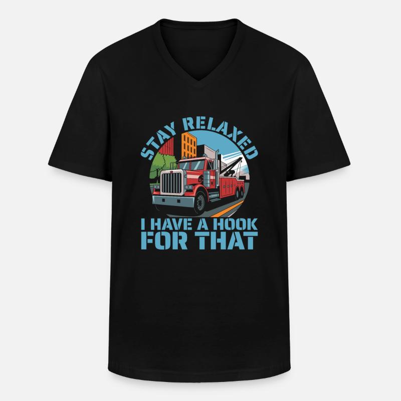 Abschleppdienst Abschlepper - Männer-T-Shirt mit V-Ausschnitt - Schwarz