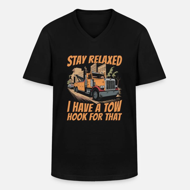 Abschleppdienst Abschlepper - Männer-T-Shirt mit V-Ausschnitt - Schwarz