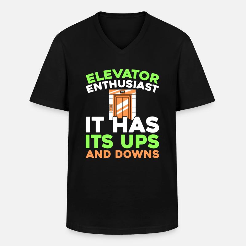 Elevator Elevator - Men's V-Neck T-Shirt - black