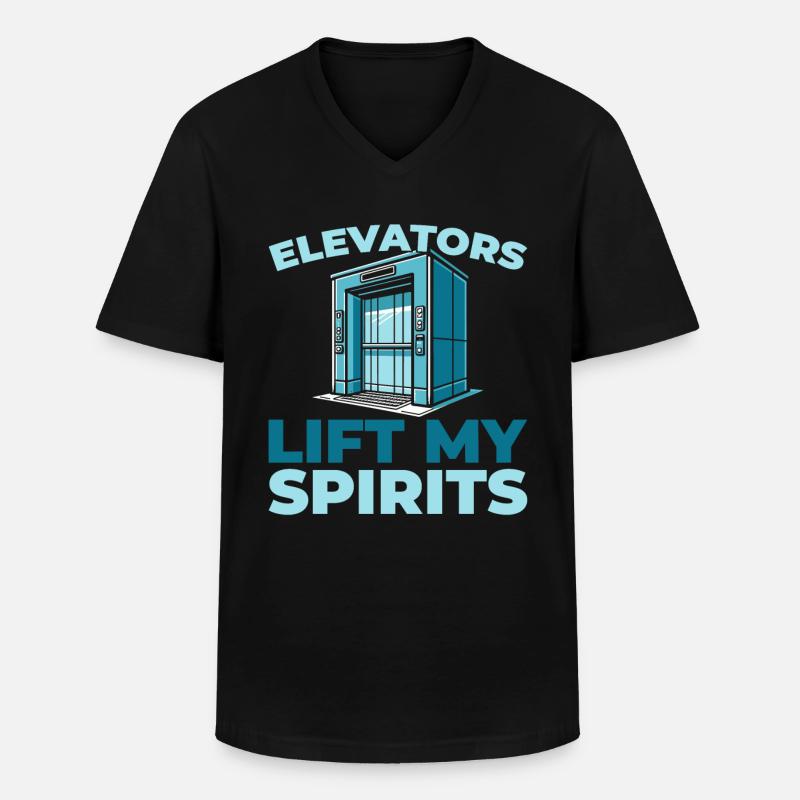 Elevator Elevator - Men's V-Neck T-Shirt - black