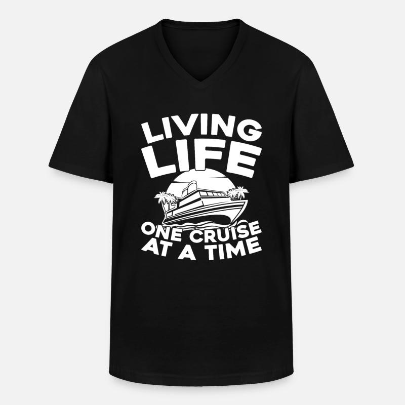 Kreuzfahrt - Männer-T-Shirt mit V-Ausschnitt - Schwarz