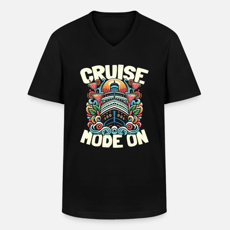 Kreuzfahrt - Männer-T-Shirt mit V-Ausschnitt - Schwarz