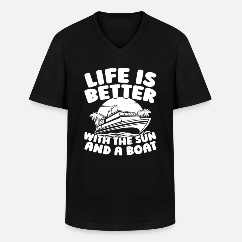 Kreuzfahrt - Männer-T-Shirt mit V-Ausschnitt - Schwarz