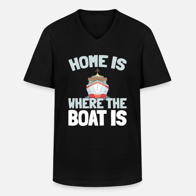 Kreuzfahrt - Männer-T-Shirt mit V-Ausschnitt - Schwarz