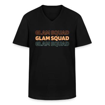 Commissaire d’exposition Kader - T-shirt col V Homme - noir - Devant - AI Model Male 178 dark (178cm)