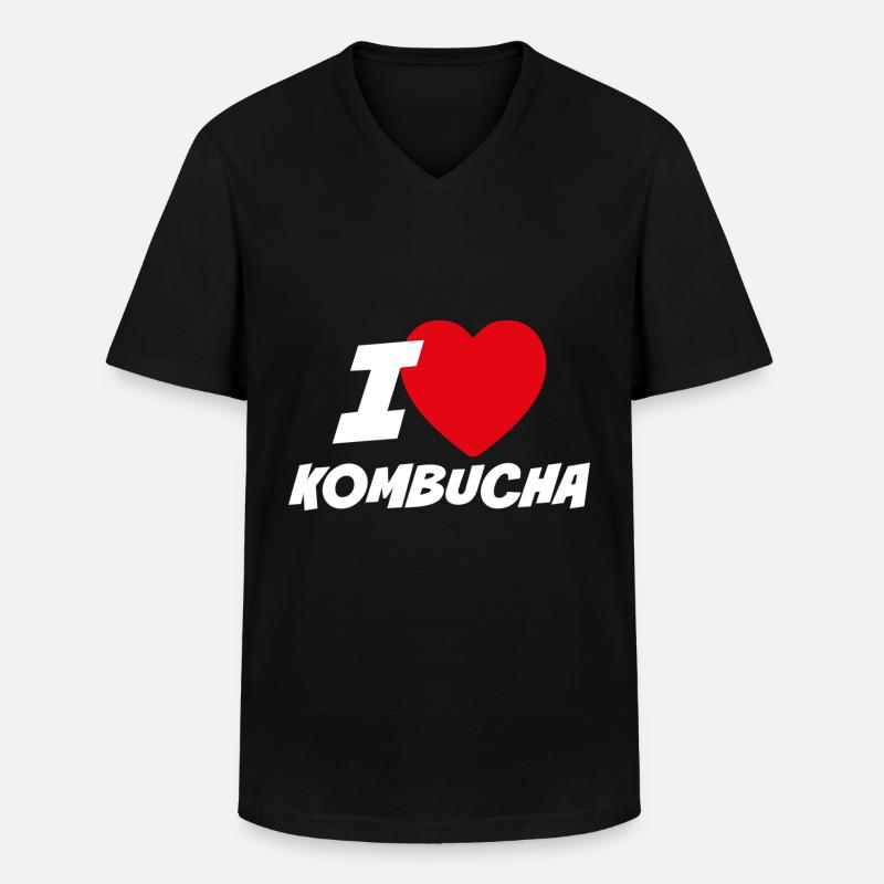Ich liebe Kombucha - Männer-T-Shirt mit V-Ausschnitt - Schwarz
