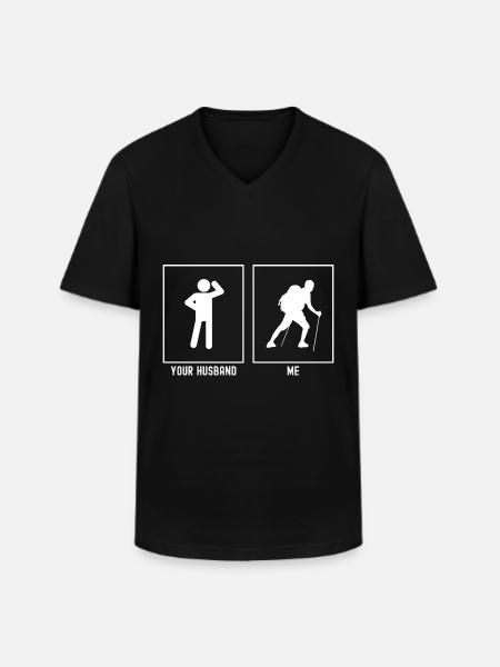 Votre mari - I - Randonnée difficile - T-shirt col V Homme - noir