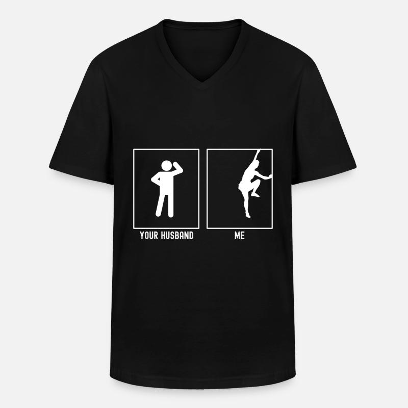 Ihr Mann - Ich - Klettern Extrem - Männer-T-Shirt mit V-Ausschnitt - Schwarz