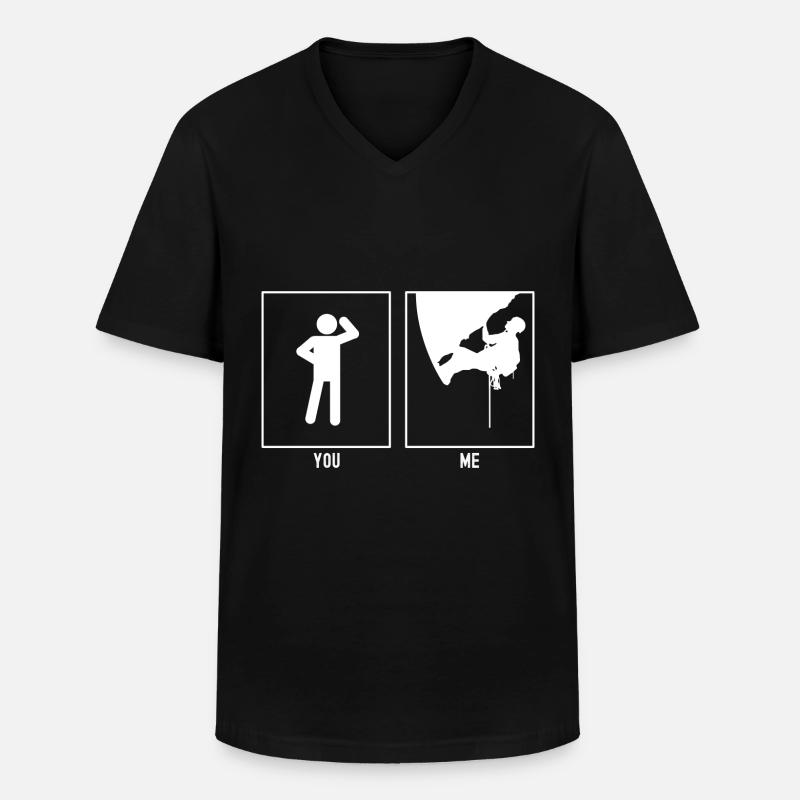 Sie - Ich - Klettern Oben - Männer-T-Shirt mit V-Ausschnitt - Schwarz