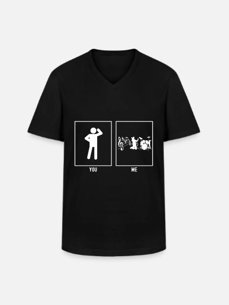 You - Me - Music - Men's V-Neck T-Shirt - black