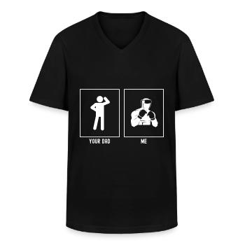 Ton père - Moi - Boxe amateur - T-shirt col V Homme - noir - Devant - AI Model Male 178 dark (178cm)
