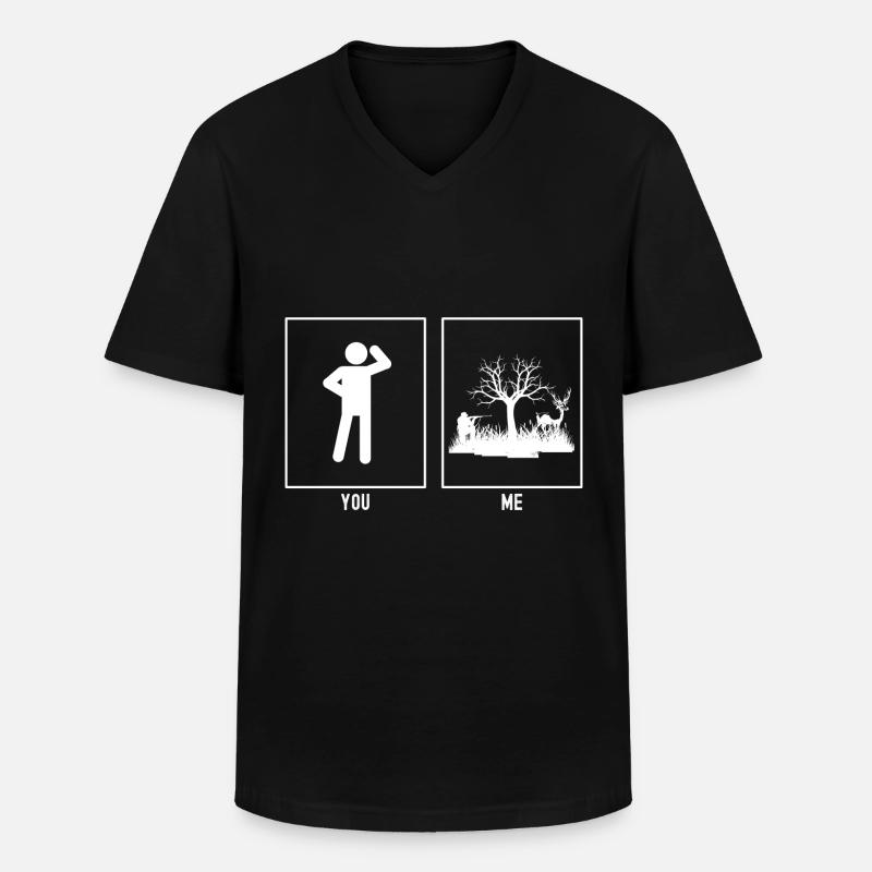 Sie - Ich - Bockjagd - Männer-T-Shirt mit V-Ausschnitt - Schwarz