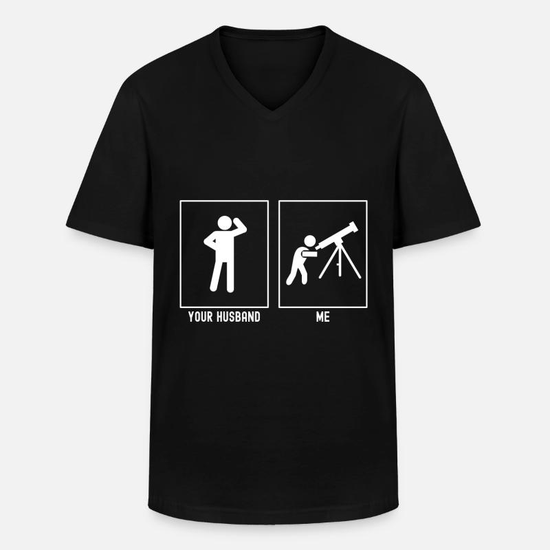 Ihr Ehemann - Ich - Astronomie Teleskop - Männer-T-Shirt mit V-Ausschnitt - Schwarz