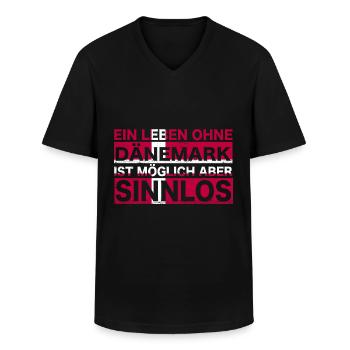 Dänemark Dänische Flagge dänischer Kopenhagen - Männer-T-Shirt mit V-Ausschnitt - Schwarz - Vorne - AI Model Male 178 dark (178cm)