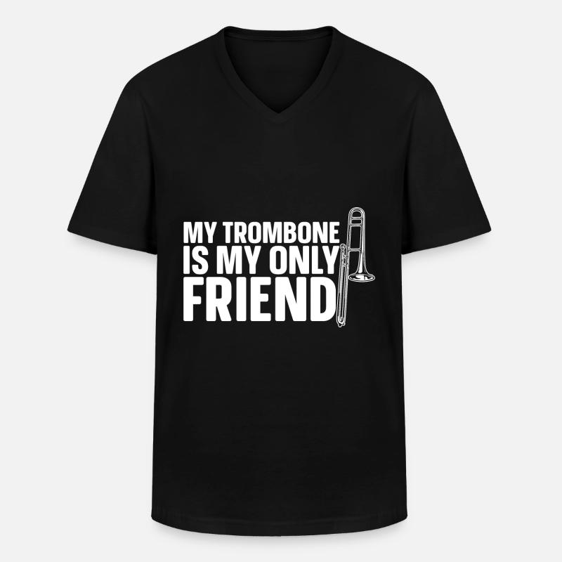 Posaune - Männer-T-Shirt mit V-Ausschnitt - Schwarz