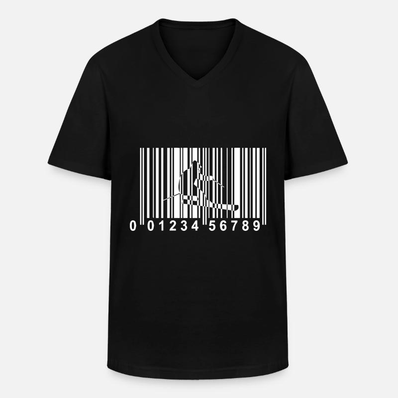 QR Code - Ski - (2) - T-shirt col V Homme - noir