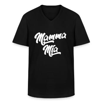 MAMMA MIA - Männer-T-Shirt mit V-Ausschnitt - Schwarz - Vorne - AI Model Male 178 dark (178cm)