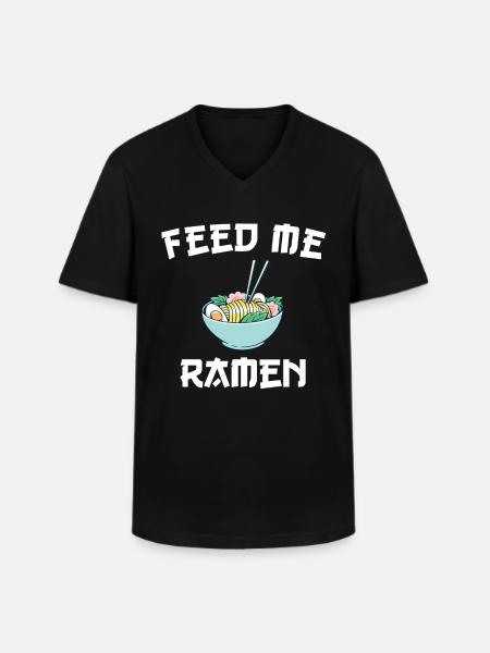 Feed Me Ramen - Männer-T-Shirt mit V-Ausschnitt - Schwarz