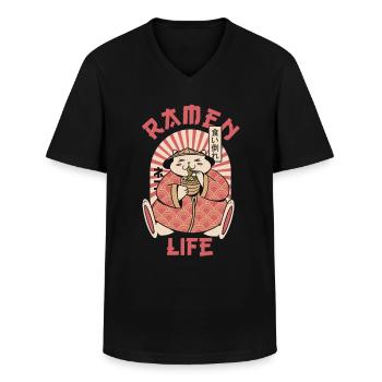 Ramen Life - Männer-T-Shirt mit V-Ausschnitt - Schwarz - Vorne - AI Model Male 178 dark (178cm)