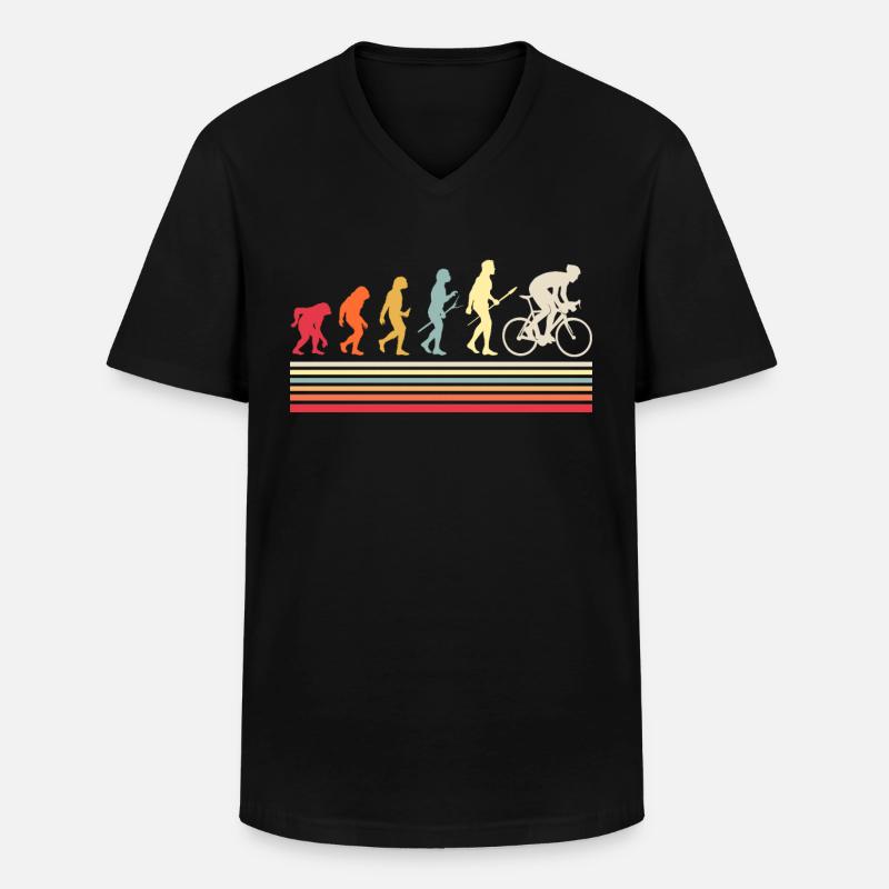 évolution du vélo - T-shirt col V Homme - noir