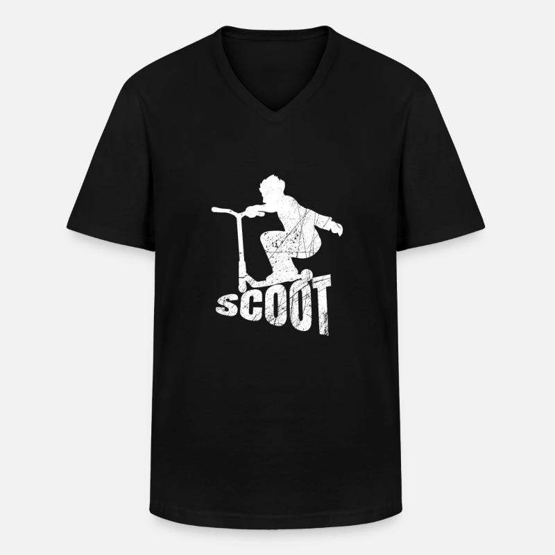 Scooter Roller E-Roller Scater - Männer-T-Shirt mit V-Ausschnitt - Schwarz