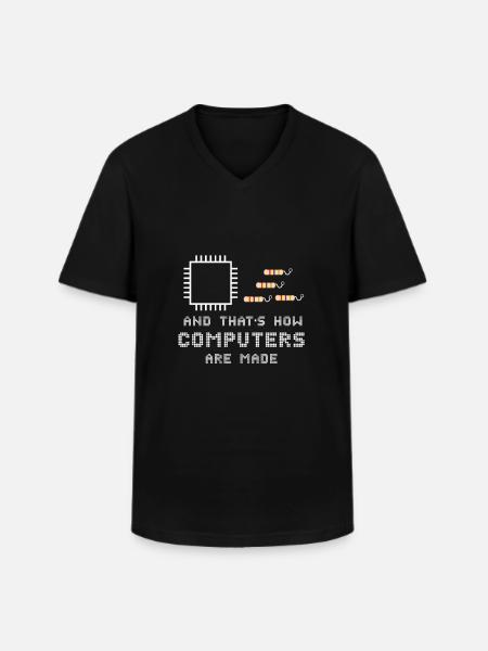 Computer Hardware PC Nerd Mainboard - Männer-T-Shirt mit V-Ausschnitt - Schwarz