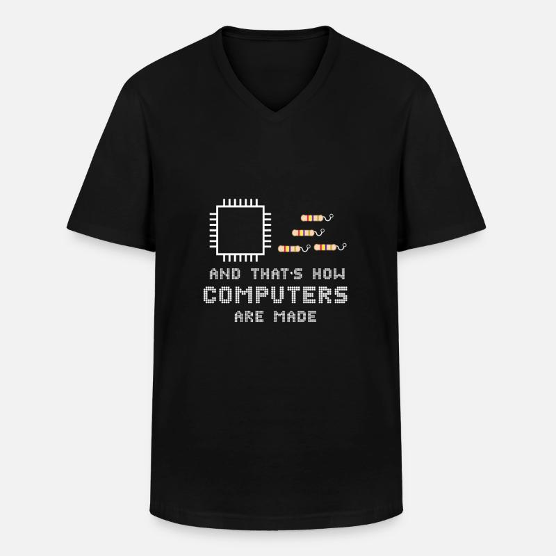 Computer Hardware PC Nerd Mainboard - Männer-T-Shirt mit V-Ausschnitt - Schwarz