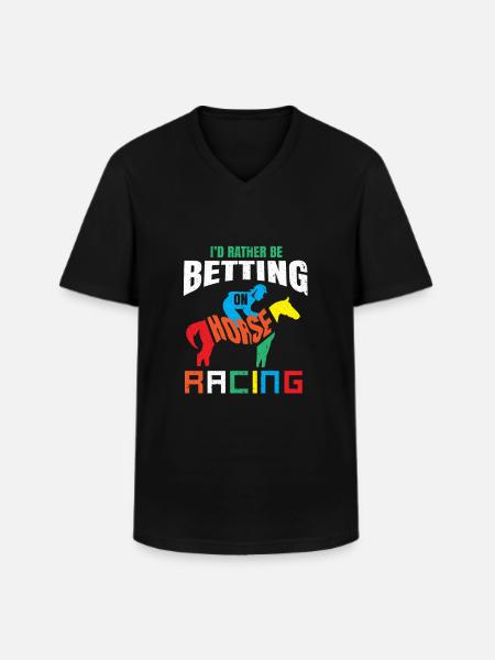 Courses hippiques Hippodromes - T-shirt col V Homme - noir