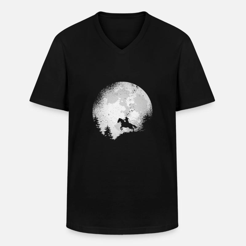 Pferd - Männer-T-Shirt mit V-Ausschnitt - Schwarz