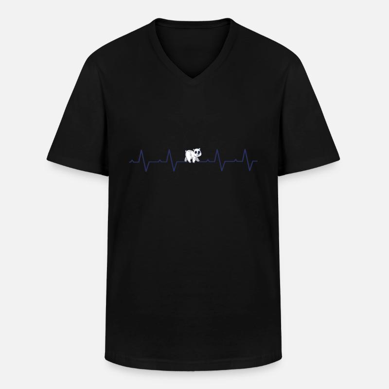 Eisbär - Männer-T-Shirt mit V-Ausschnitt - Schwarz