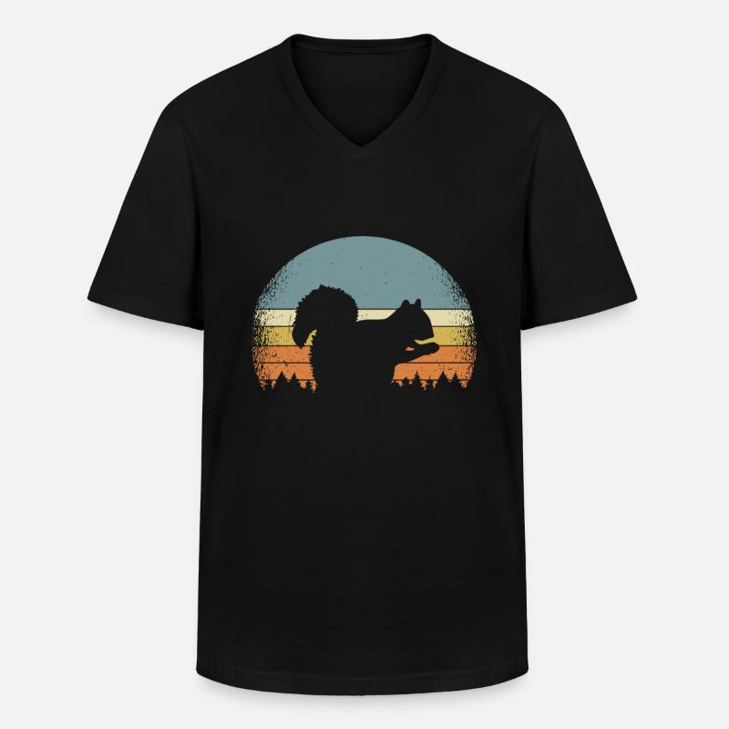 Eichhörnchen Nagetiere Streifenhörnchen - Männer-T-Shirt mit V-Ausschnitt - Schwarz