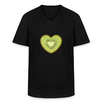 Kiwi - T-shirt col V Homme - noir - Devant - AI Model Male 178 dark (178cm)