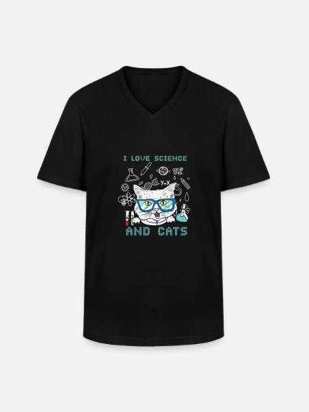 Science Recherche Laboratoire chats - T-shirt col V Homme - noir