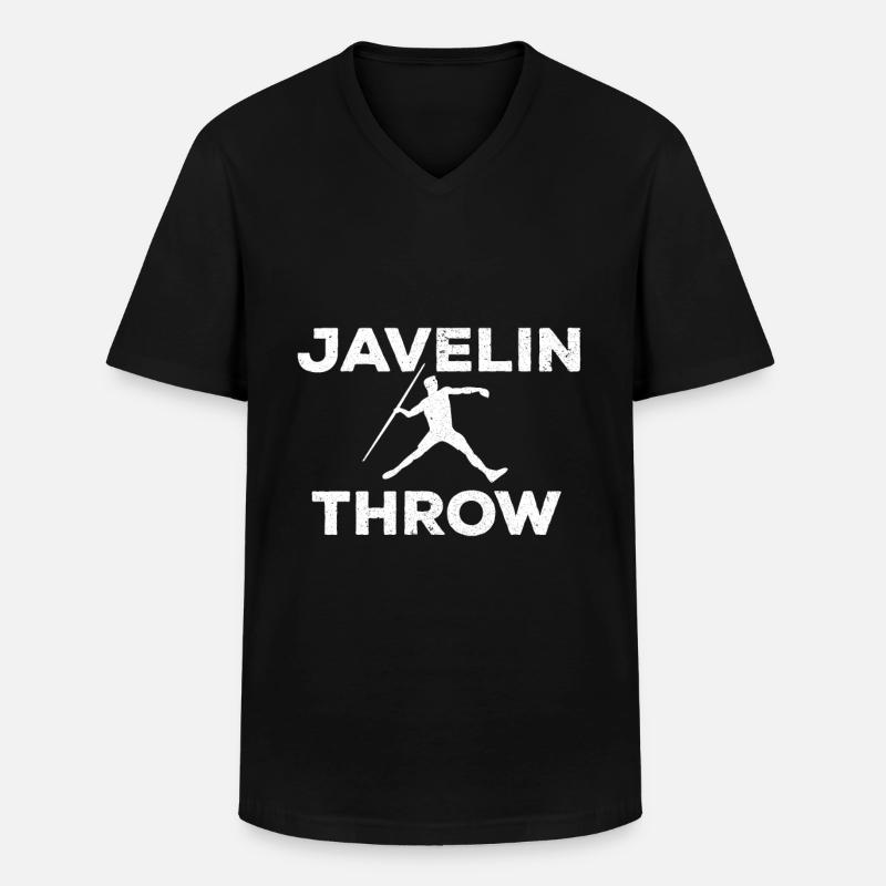 Speerwurf Speerwerfen Speer Leichtathletik - Männer-T-Shirt mit V-Ausschnitt - Schwarz