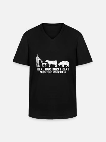 Veterinarian Veterinary Practice Veterinarian Veterinarian - Men's V-Neck T-Shirt - black